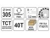 YATO Fűrésztárcsa fához 305 x 30 x 2,2 mm / 40T