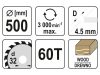 YATO Fűrésztárcsa fához 500 x 32 x 2,9 mm / 60T