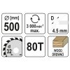 Fűrésztárcsa fához 500x32mm 80T YATO