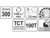 YATO Fűrésztárcsa alumíniumhoz 300 x 30 x 2,2 mm / 100T