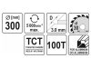 YATO Fűrésztárcsa alumíniumhoz 300 x 30 x 2,2 mm / 100T
