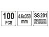 YATO Kábelkötegelő Inox 350 x 4,6 mm (100 db)