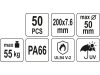 YATO Kábelkötegelő fehér 200 x 7,6 mm (50 db/cs)