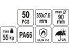 YATO Kábelkötegelő fekete 350 x 7,6 mm (50 db/cs)