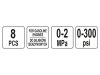 YATO Nyomásmérő készlet 8 részes (benzin)