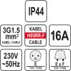 YATO Hosszabbító lengőkábel gumiszigetelt 20 m 3 x 1,5 mm2
