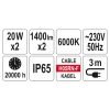 LED állványos fényvető dupla 2x20 W 2x1400 Lm YATO