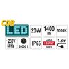 LED fényvető hordozható 20 W 1400 Lm YATO