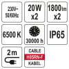 Elektromos LED dupla fényvető állvánnyal 2x20 W YATO