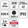 Elektromos LED dupla fényvető állvánnyal 60W YATO
