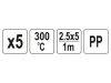 YATO Műanyag hegesztőpálca 2,5 x 5 mm x 1 m PP (5 db)