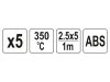 YATO Műanyag hegesztőpálca 2,5 x 5 mm x 1 m ABS (5 db)