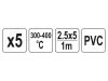 YATO Műanyag hegesztőpálca 2,5 x 5 mm x 1 m PVC (5 db)
