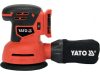 YATO Akkus excenter csiszoló 125 mm 18 V Li-Ion (akku és töltő nélkül)