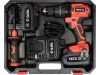 YATO Akkus ütvefúró-csavarozó 75 Nm szénkefe nélküli motor 18 V Li-Ion (2 x 3 Ah akku + töltő)