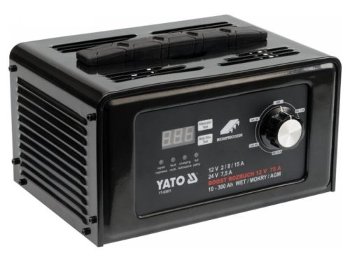 YATO Akkumulátor töltő-indító 12/24 V 15 A 10-300 Ah