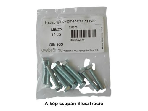 Hatlapfejű tövigmenetes csavar DIN 933 horganyzott M5x40 (10 db)