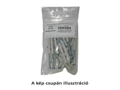 Beüthető tipli tölcséres peremmel, PP/galvanikusan horganyzott, 10x100 (10 db)