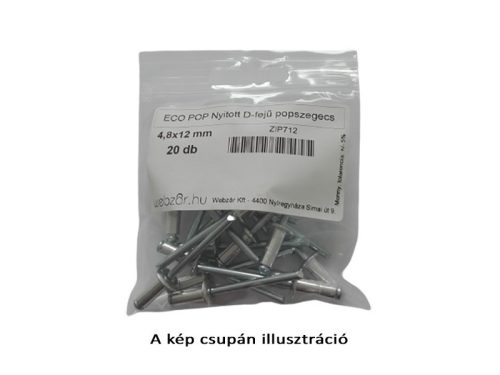 EcoPop zárt D-fejű popszegecs 3,2x8 RAL8003 (20 db)