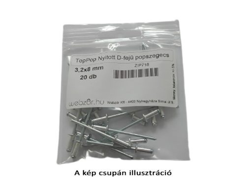 TopPop nyitott D-fejű popszegecs 4x16 (20 db)